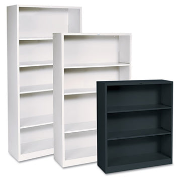 HON® Metal Bookcase, Three-shelf, 34-1-2w X 12-5-8d X 41h, Black freeshipping - TVN Wholesale